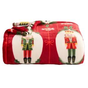 The Big One Nutcracker Holiday Christmas Plush Throw Blanket 5ft x 6ft NWT